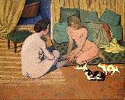 Felix  Vallotton Femmes nues aux chats Sweden oil painting artist